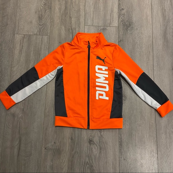 Puma Kids Orange Track Jacket - Kid Size 5 - Picture 2 of 7